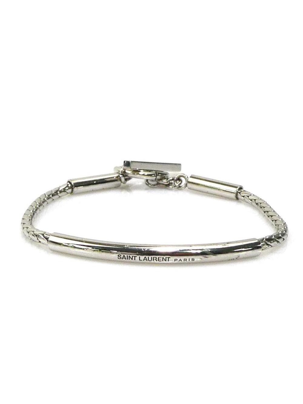 Auth Saint Laurent Bracelet Silver #302824S25B